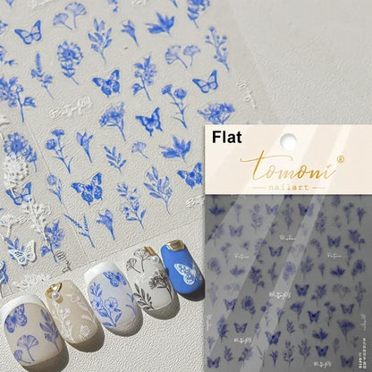 Jelly Butterfly 5D Nail Art Sticker Rhinestone Crystal Charming Shiny Insect Animals DIY Self Adhesive Decoration Manicure Decal