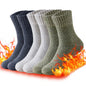 3 Pairs Winter Thick Warm Men’s Wool Socks Outdoor Thermal Cold-Resistant Sports Hiking Snow Socks Gift Size 39-44