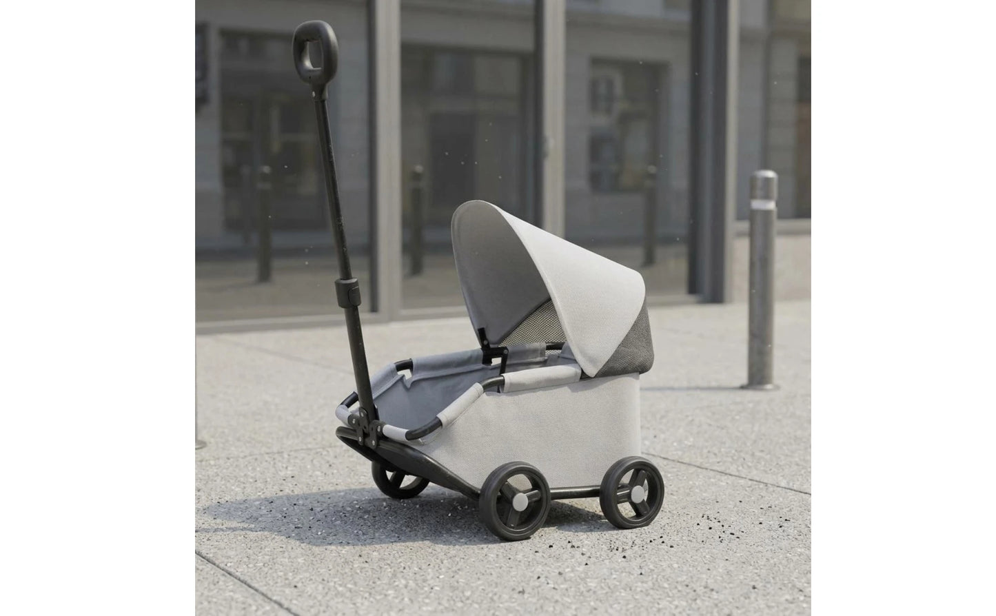 Foldable Pet Stroller Telescoping Handle Lightweight Pet Stroller Rolling Carrier Canopy Transport Body