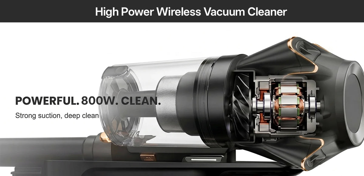 COTIAR Cordless Vacuum Cleaner V30 PRO 800W Powerful 75kPa Suction 95 Mins Runtime Handheld Home Appliance Portable Removable Battery
