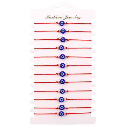 12 Chain Simple Exquisite Jewelry Evil Eye Woven Bracelet Set Rope Chain for Men and Women