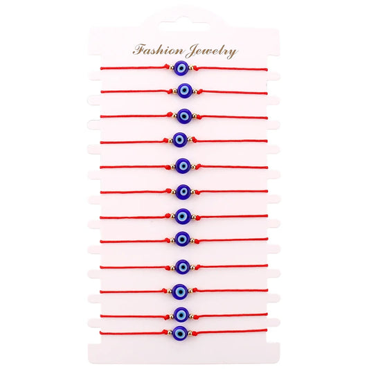 12 Chain Simple Exquisite Jewelry Evil Eye Woven Bracelet Set Rope Chain for Men and Women