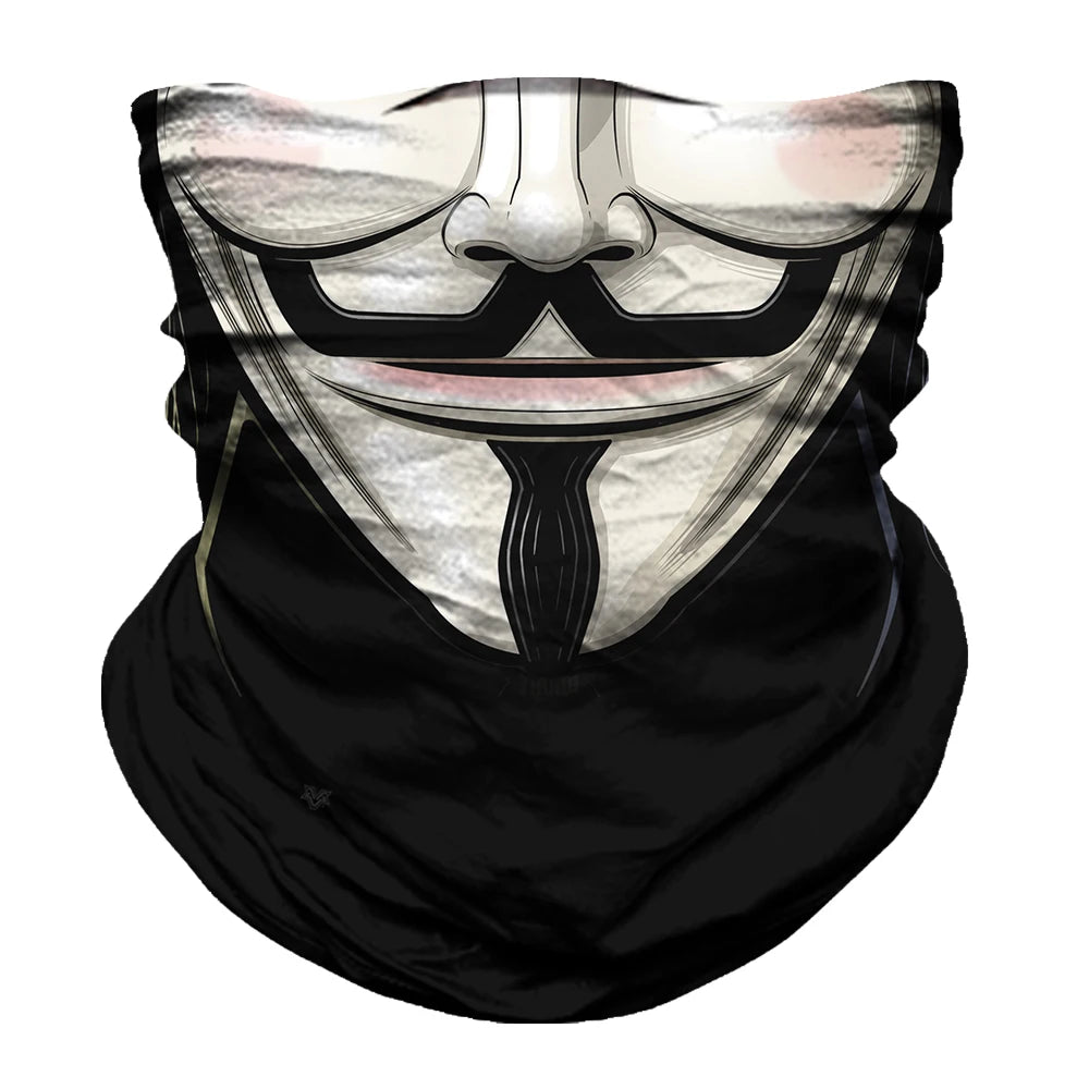 Seamless Snood Bandana Multifunctional Headwear Outdoor Sports Sun Protection Cycling Scarf Fishing Halloween Unisex Neck Mask