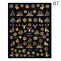 1PCS New Christmas Decorations 2023 New Year Nail Stickers Press on Nails Laser Snowflake Christmas Tree 3D Nail Decal
