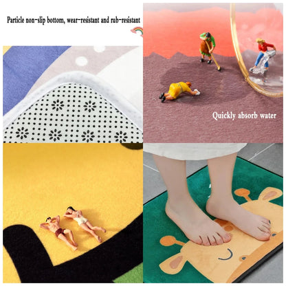 Popular Character D-Diddl Cut Bathroom Mat Non-Slip Laundry Room Mat Laundry Decor Balcony Child Living Room Toilet Rug