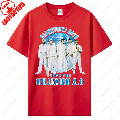 Backstreet Boys Millennium Tour Music Vintage Tshirt Men Women Hipster Popular Tops Summer Fashion Streetwear Unisex Tees Gift