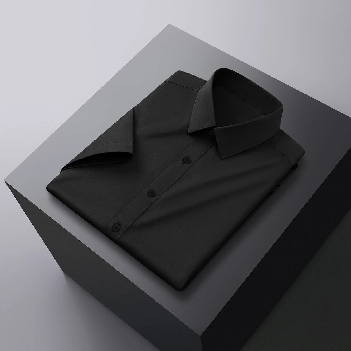 Men's Business Casual Solid Color Short Sleeve Shirt Summer Fashion No Ironing Comfortable Versatile Top for Men