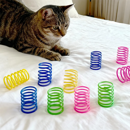 20/40/60pcs Interactive Cat Toys Set, Durable Plastic Spring Coils for Cats And Puppies,Fun Accessory for Pet Play And Exercise