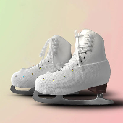 Skate Boot Covers Elastic Sturdy Ice Skate Covers for Skating Outdoor Sports White Size L