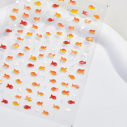 Ocean Shell Starfish Shell Conch Whale Dolphin Seahorse Coconut Tree Water Bubbles Self Adhesive Nail Art Sticker Manicure Decal