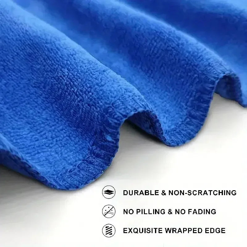 30x30cm Multi-Use Microfiber Cloth - Blue Super Absorbent Towel For Car Care Kitchen Home & Office Cleaning