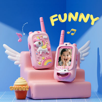 Video Walkie Talkies for Kids 2 Pack Rechargeable Toddler Toys  for Indoor Camping Travel  Birthday Gfits for Kids Ages 3-12