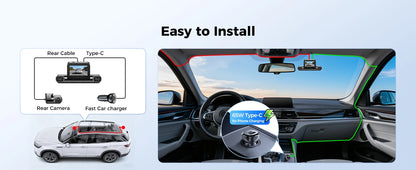 AZDOME Dash Cam M660 2.5K+3*1080P 4CH Car DVR GPS 5G Wifi Free 64GB Card Voice Control 24H Parking Monitor Super Night Visio