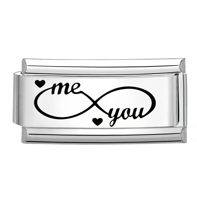 Laser Engraving Piano Heart Star Wings NO.7 Lips Italian Charm Links Fit 9mm Bracelet Stainless Steel Men Women DIY Making Gifts