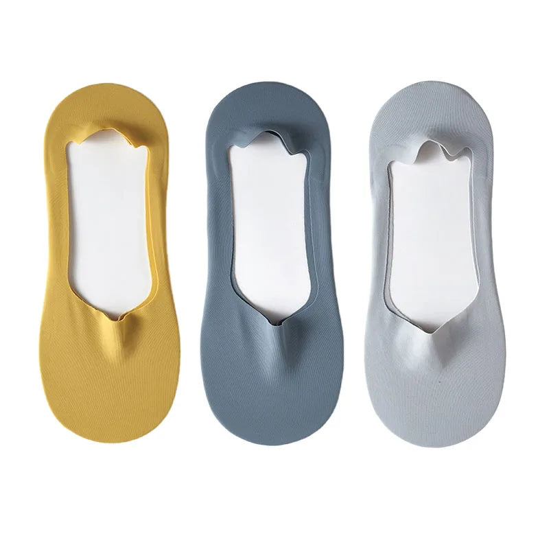 5 Pairs/Lot Men's Socks Breathable Silicone Non-slip Invisible Won't Fall Off Boat Sock Comfortable Breathable Ultra-thin Sox