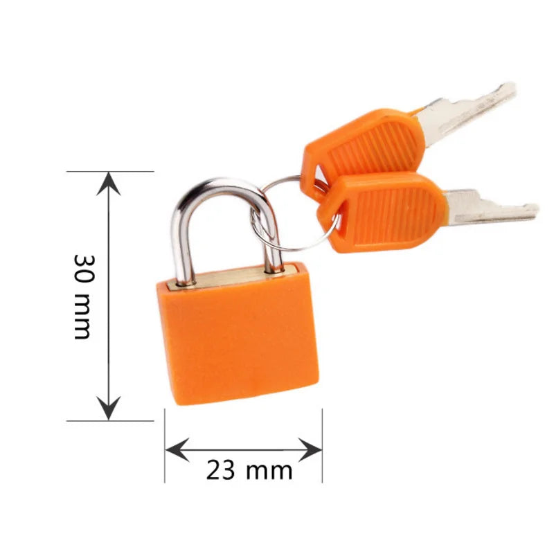 Small mini High Quality Strong Steel Padlock Travel Suitcase Diary Lock Luggage Schoolbag Anti-theft Security Padlock 2 Keys