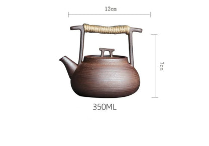 Japanese Style Teapot Handmade Retro Coarse Pottery Stoneware Kungfu Tea Ceremony Portable Tea Maker Ceramic Teapot Teaset