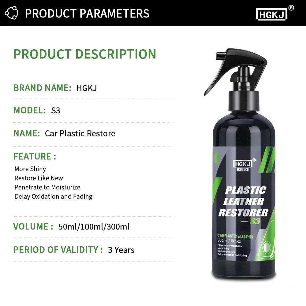 Car Product Hgkj S3 Liquid Leather Plastic Renovator Restorer Coat Wax Car Interior Seat Leather Restoration Repair Agent