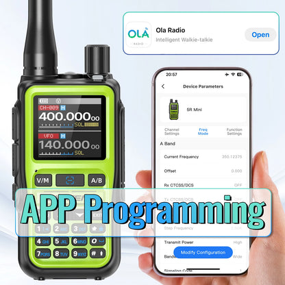 Baofeng UV-5R Mini Walkie Talkie Bluetooth Programming APP Long Range 999 Channels Radio With Protective Case Tactical Antenna