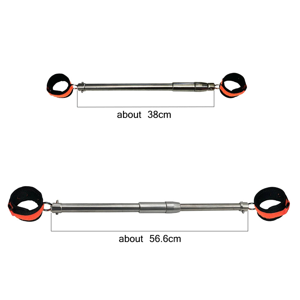 Stainless Steel Open Leg Rod for Sex Slave Cosplay Anklecuff Open Leg Restraint BDSM Bondage Adjustable Sex Toy