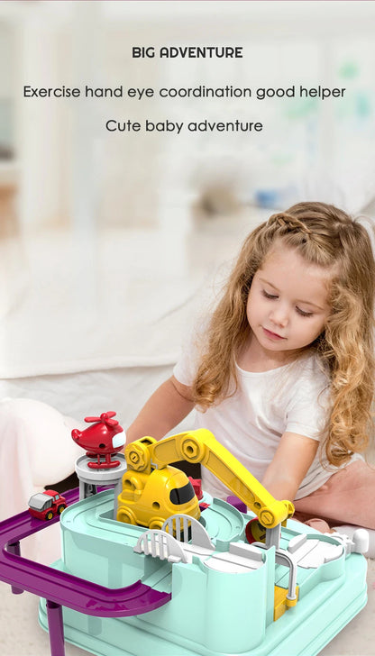 Racing Rail Car Model Educational Toys Children Track Adventure Game Brain Mechanical Interactive Train Animals Space Rocket Toy
