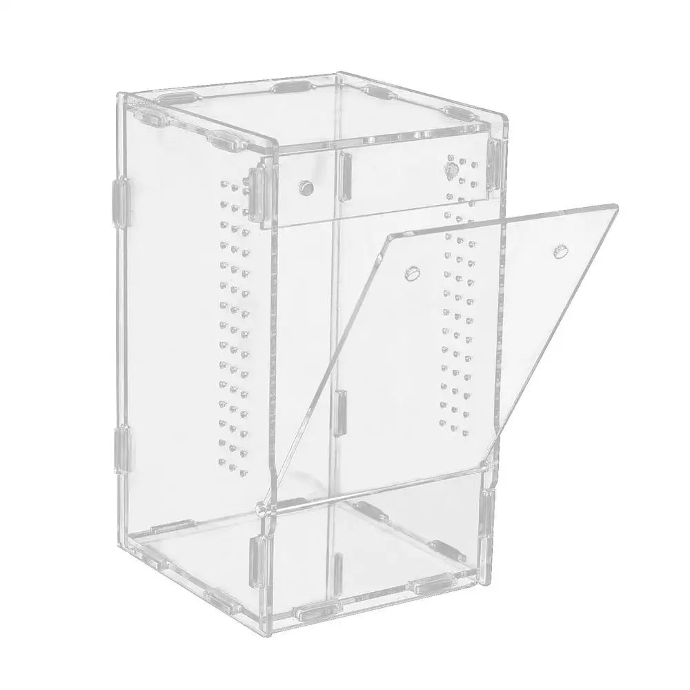 1pc Acrylic Transparent Reptile Breeding Box Amphibian Cage Nano Arboreal Tarantula Enclosure Jumping Spider Reptiles Habitat
