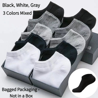 5/10 Pairs Unisex Ankle Socks Solid Color Black White Gray Cotton Deodorant Breathable Running Sports Socks New Spring Summer