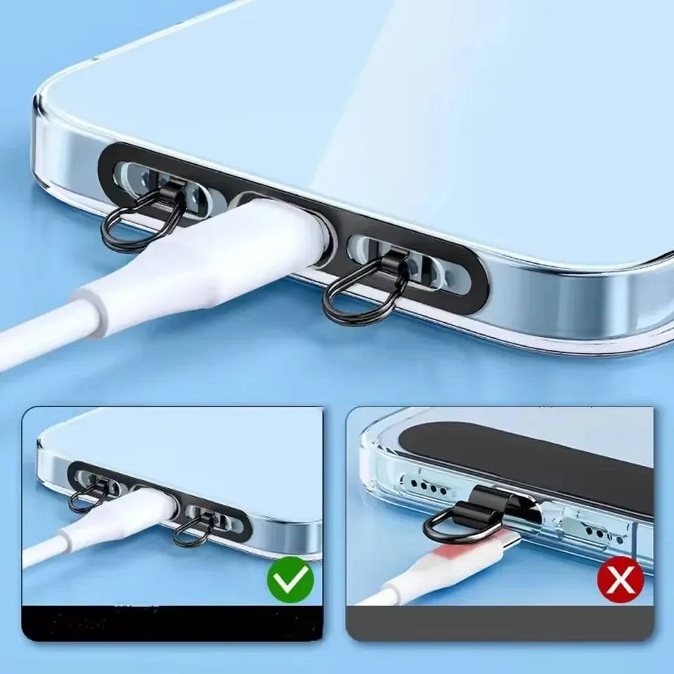 New Ultra-thin Metal Phone Lanyard Gasket Patch Stainless Steel Sturdy Hanging Cord Clips Cellphone Safety Connecter Accessories