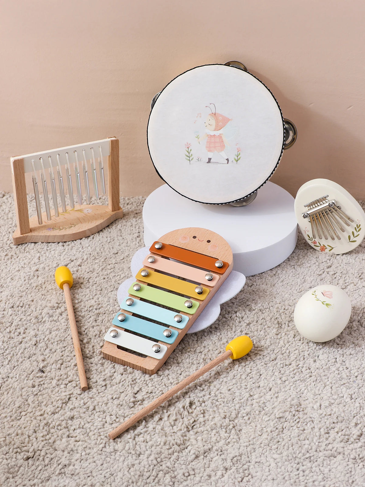 Montessori Music Instruments Baby 0 12 Months Toys Drum Xylophone Kids Early Educational Wooden Instruments Baby Toys Musical