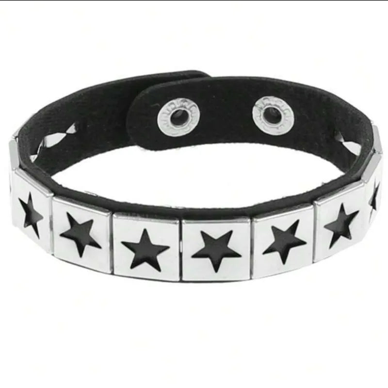Vintage Leather Bracelets Punk Row Cuspidal Spikes Rivet Stud Wide Cuff PU Leather Punk Gothic Rock Unisex goth accessories
