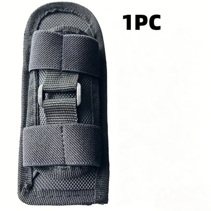 Tactical Hunting Molle Nylon Flashlight Pouch 360 Degrees Rotatable Outdoor Flashlight Cover Holster Torch Case Portable Torch