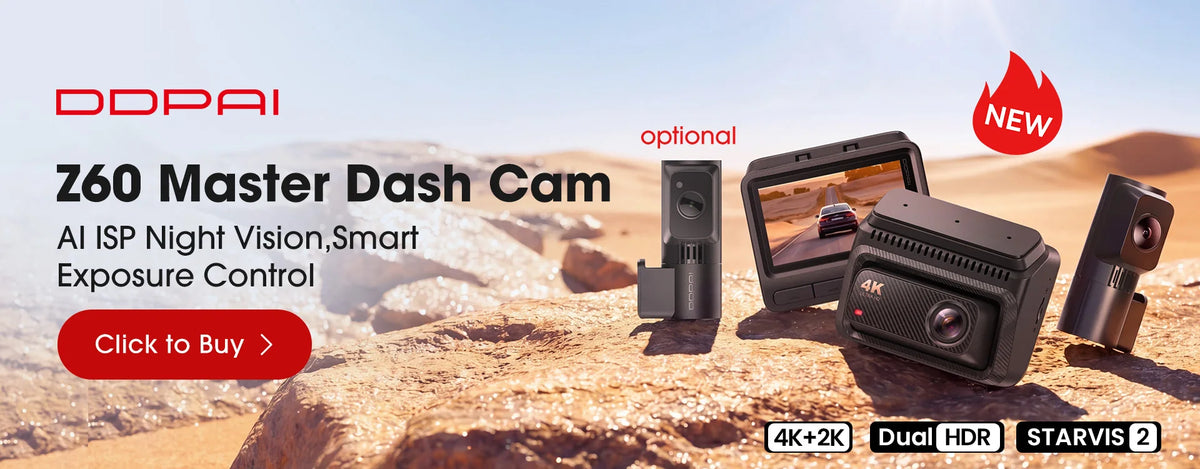 【Free 128G Card】DDPAI Z60 Dual Dash Cam Front and Rear 4K+1080P Dashcam Car DVR Dash Camera GPS ADAS Nightvision Park Monitor