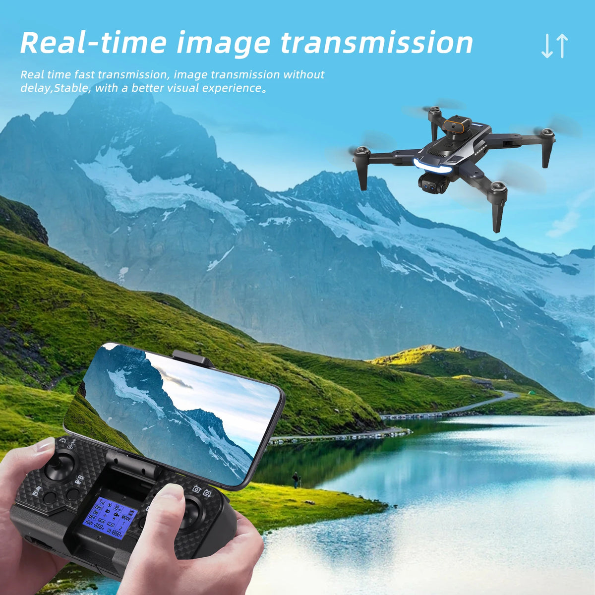 Podofo 4K Drone Dual Camera  Mini Helicopter Quadcopter Toy Obstacle Avoidance Foldable RC Drone Headless Mode Mini Drones Toy With Remote Control