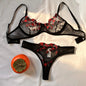 Women Sexy Lace Lingerie Push Up Lingerie Semi-Sheer Bra And Panty Sets Female Erotic Underwear Flower Embroidery Bralette Set