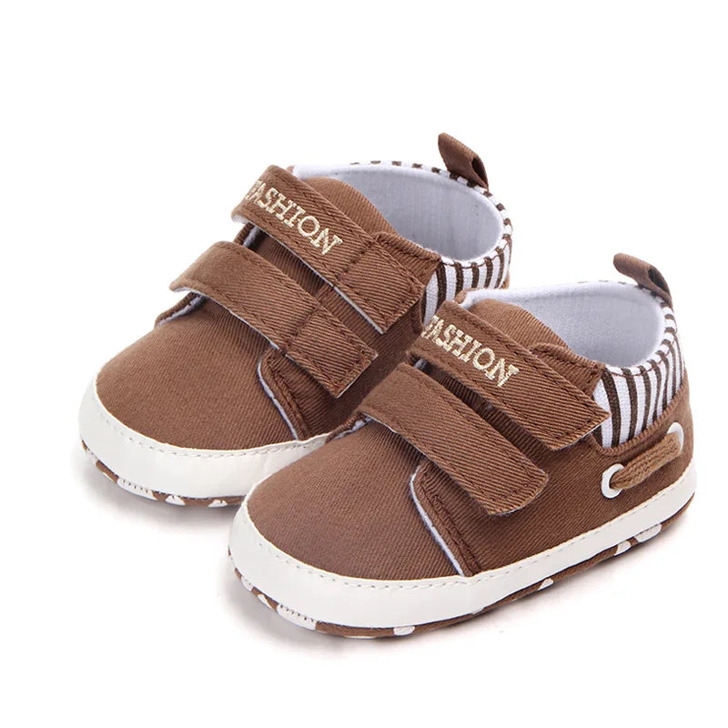 Infant Babies Boys Girls Shoes Soft Sole Canvas Solid Footwear For Newborns Toddler Crib Moccasins Letter Print Anti-Slip Shoes