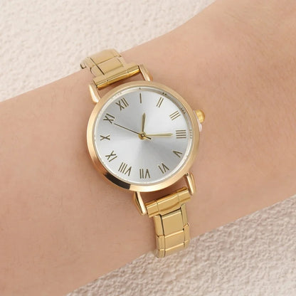 Fashion High Quality Men Women's Stainless Steel Square Round Shiny Zircon Watch Bracelet For Friend Birthday DIY Jewelry Gift