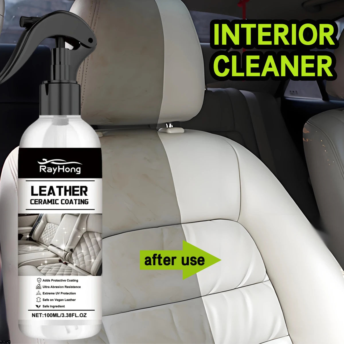 Multi Purpose Car Interior Cleaner Spray Wash Free Ceiling Leather Fabric seat cleaner powerful stain removal Detailing Liquid