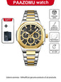 PAAZOMU Fashion Brand Man Wristwatch Waterproof Stainless Steel Luminous Men Watch Chronograph Date Luxury Quartz Men's Watches