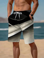 2025 Summer Trend Men's Loose Shorts Drawstring Quick Dry Striped 3D Print Shorts Casual Oversized Running Breath Sport Shorts