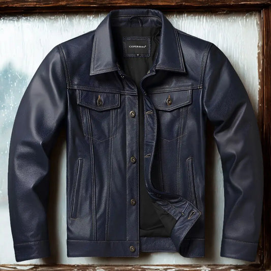CC Shop Top.Y2K new classic casual slim fit genuine leather coat.quality fashion cowhide jacket.Young popular 557 style Denim