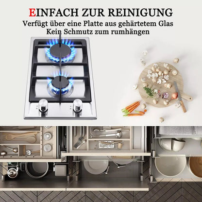 TopStrong  2-burner Stainless Steel with Automatic Flame Protection, Natural Gas Propane Built-in Gas Hob YYEUGCT-S02