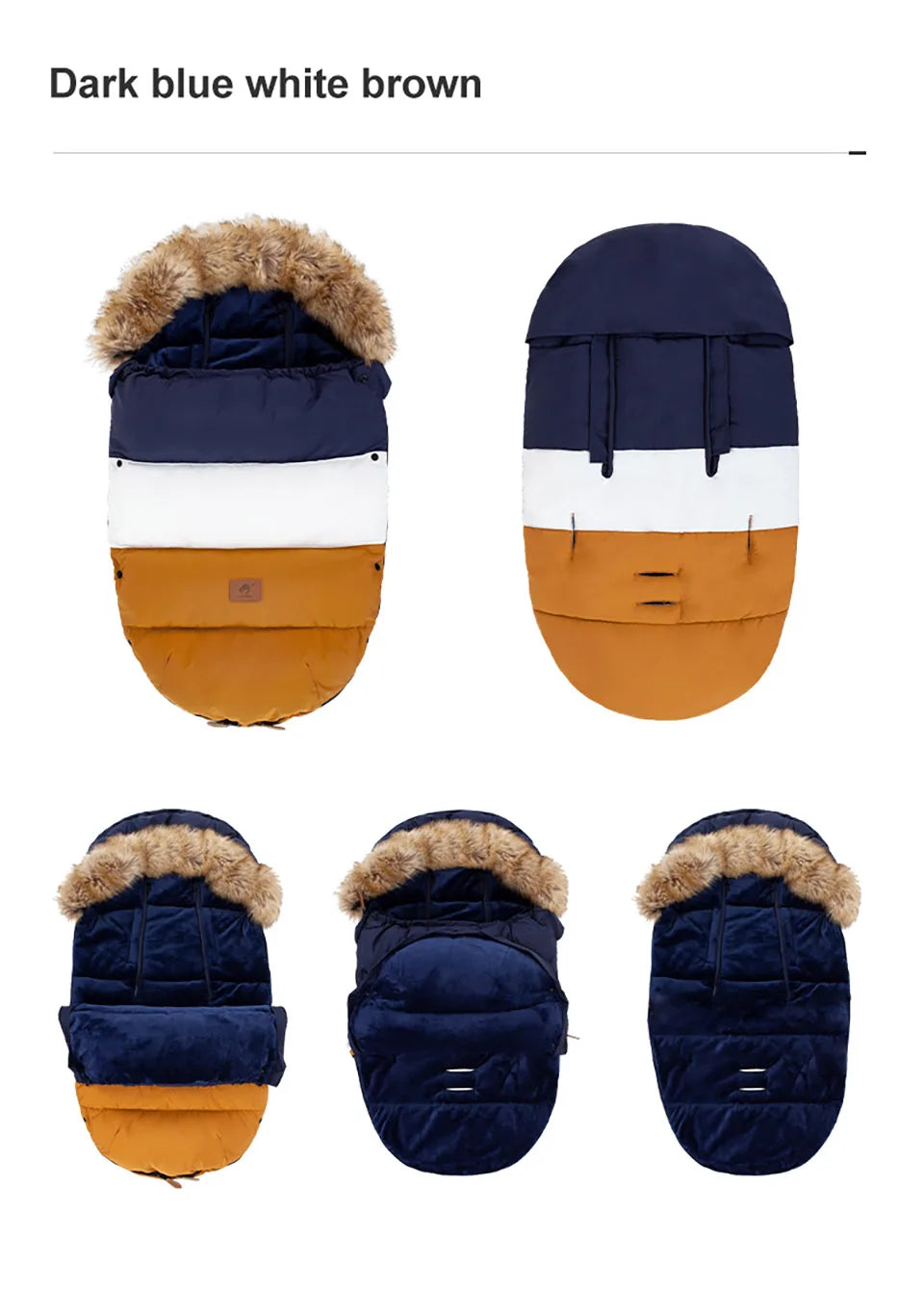 Stroller Footmuff Outdoor Winter Baby Warm In Pram Removable Thicker Windproof Fur Collar Baby Envelope Stroller Accessories