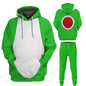 Men's Sets Anime Cartoon Bowser 3d Print Sets Men Women Fashion Hoodie+Pant 2 Piece Sets Cosplay Tracksuit Suit Mens Clothing
