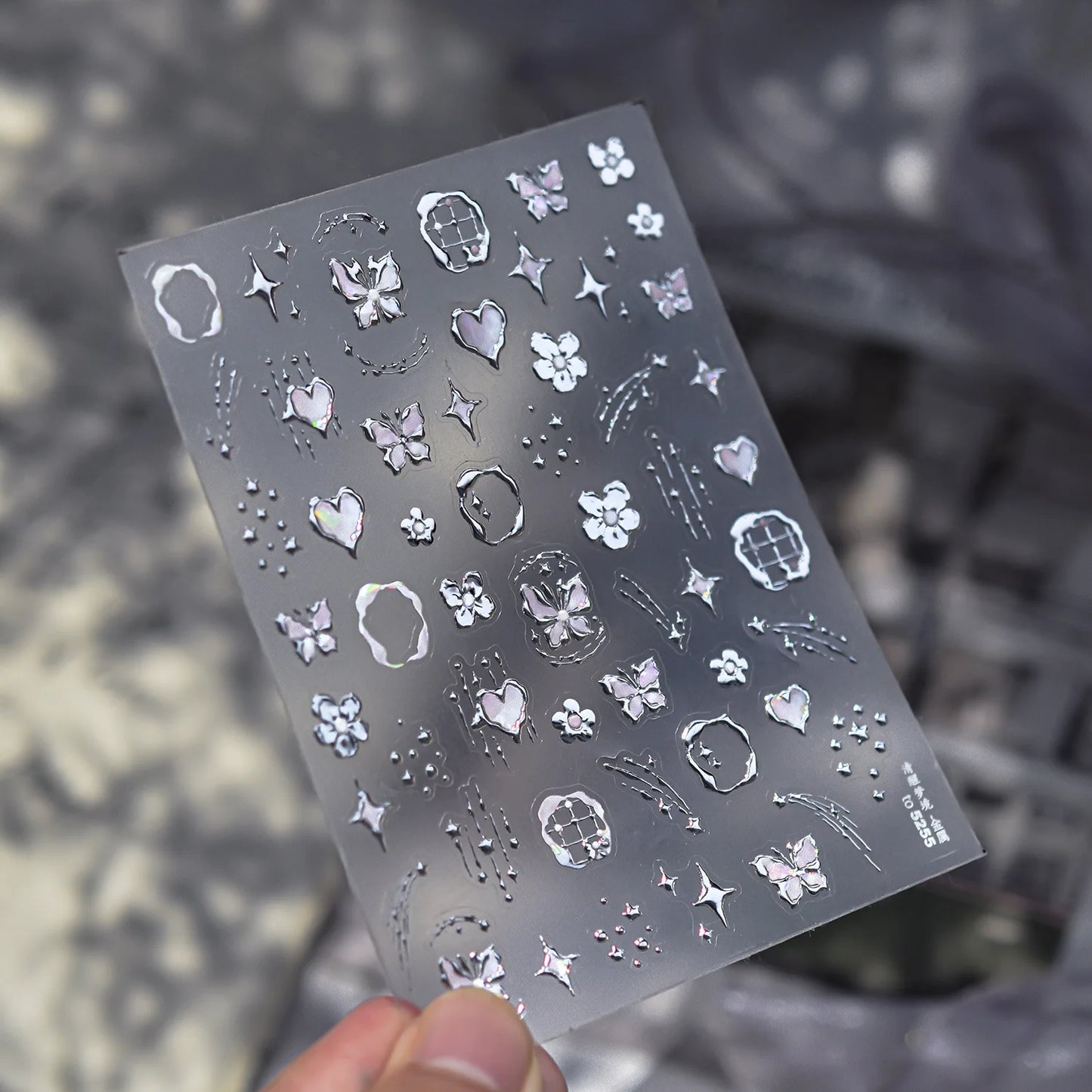 Exquisite Stars Love Garland Stickers Nail Art Decoration 5D Metal High Quality Dreamy Self Adhesive Nail Stickers 3D Decals DIY