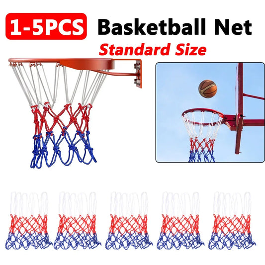 1-5PCS Basketball Net All-Weather Basketball Net Tri-Color Basketball Hoop Net Powered Basketball Hoop Basket Rim Net 농구골대