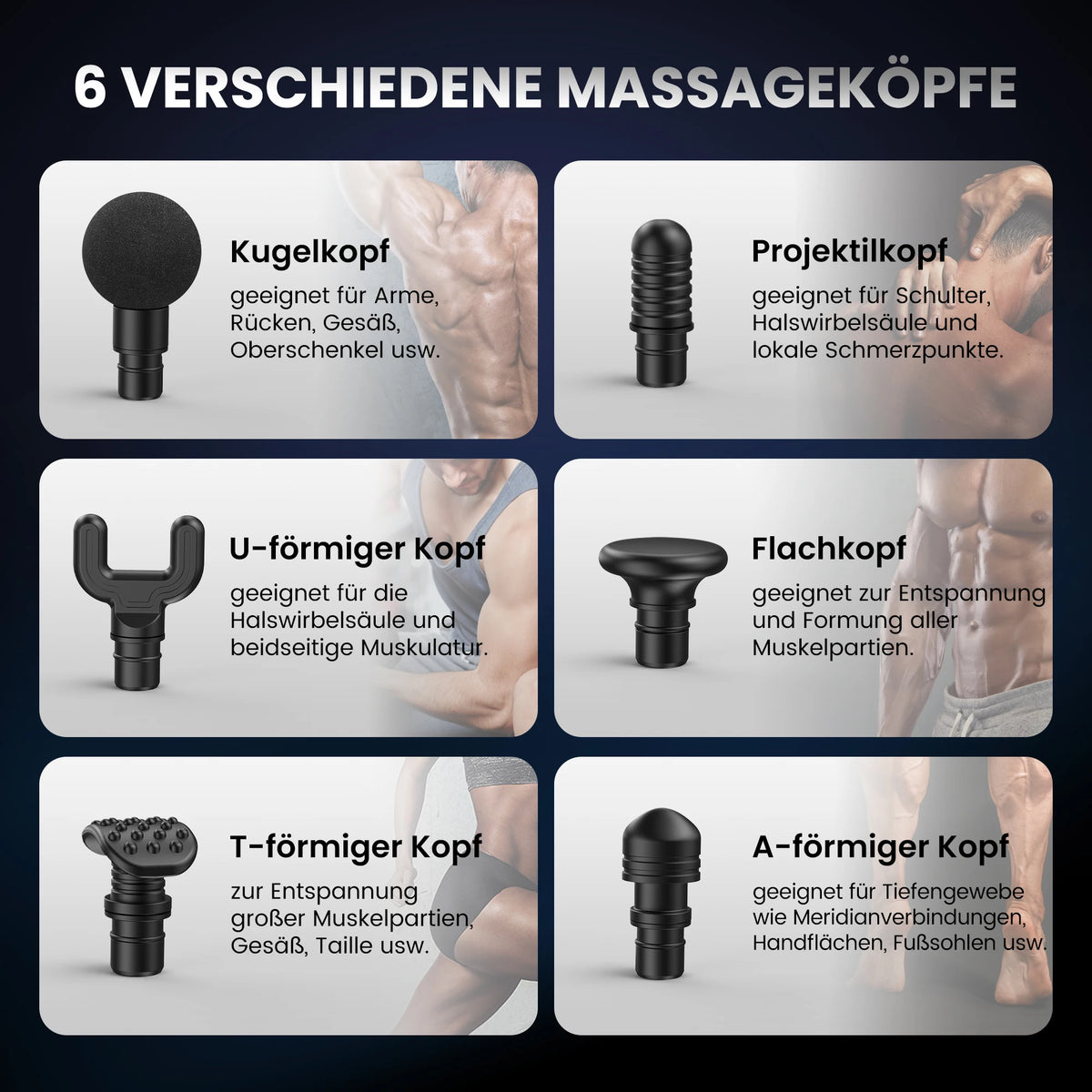 Sejoy Portable Fascia Gun Vibration Massage Gun 10 Speed,6 Heads For Body Neck Back Deep Muscle Relaxation Fitness
