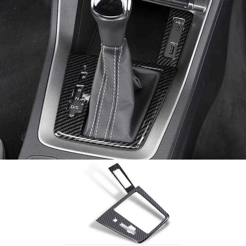 FOR Audi Q3 2019 -2022 Car Carbon fiber style Console Gear Shift Frame Cover Trim Interior accessories  Auto Integral interior