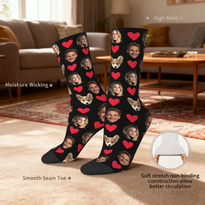 Customized socks for men and women Face-themed funny expression socks Personalized photo-customized socks Birthday gifts