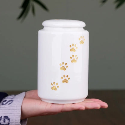 Ceramic Can urns for puppy ashes Sealed and moisture-proof pet souvenir animal funeral urn portable pet memorials and gifts