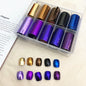 10 Patterns New Metal Nail Foils for Transfer Paper Stickers Floral Chameleon Nails Wraps DIY Water Marble Nail Art Decorations